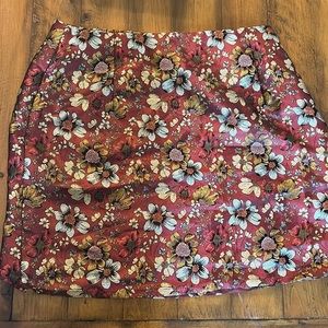 Shein Jacquard satin floral skirt, rare